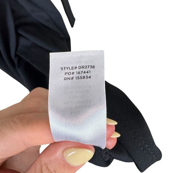 Lulu’s NWT Truly Timeless Black Long Sleeve Fitted Stretch Midi Wrap Dress - Picture 13 of 13